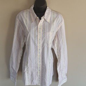 Lucky Brand Striped Floral Dress Shirt